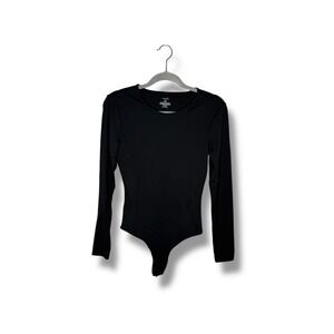 NUUDS‎ Black Long Sleeve Crew Neck Thong Bodysuit Women's Size M